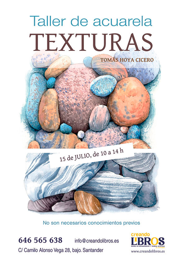 Taller de acuarela "texturas", impartido por Tomás Hoya Cicero en Creando Libros