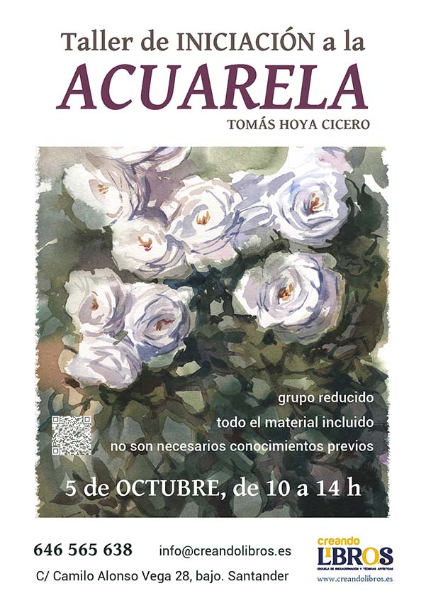 Iniciación a la acuarela, taller de acuarela el 5 de octubre, Santander