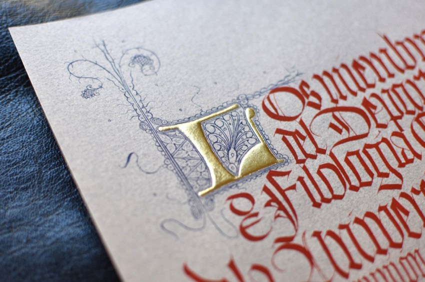 Taller técnicas de dorado, Capitulares góticas en Creando Libros, Santander